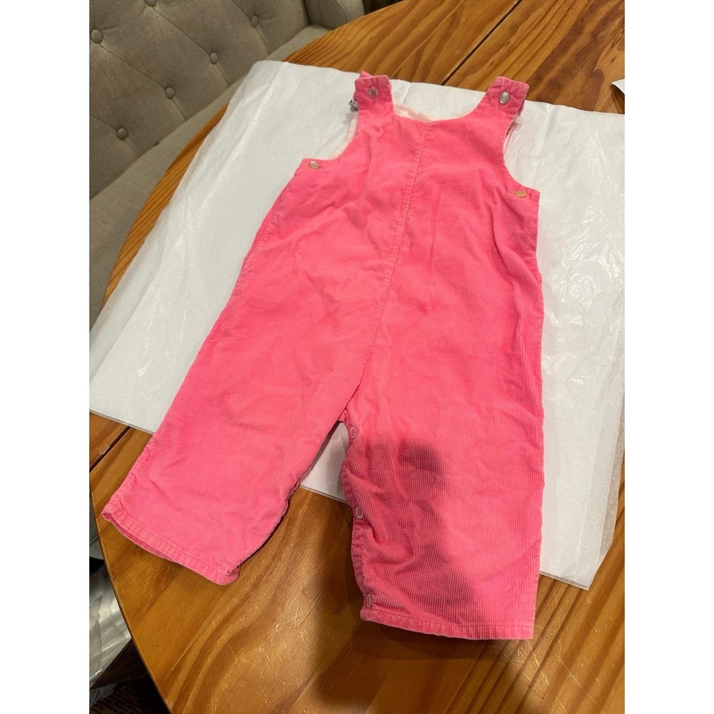 Vintage 1970's Pink Corduroy Overalls Jumpsuit Baby SZ 18/24 month Lord & Taylor